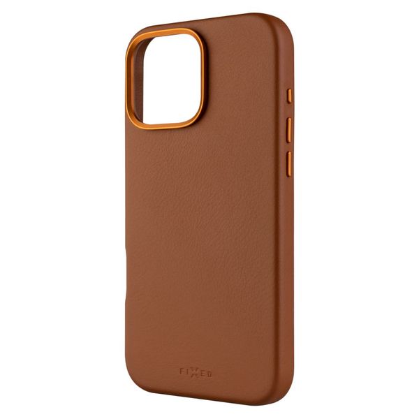 FIXED MagLeather kožený kryt iPhone 16PM hnedý