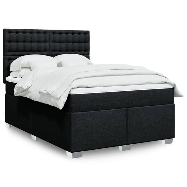 vidaXL Boxspring posteľ s matracom čierny 140x190 cm látka