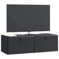 vidaXL Nástenná TV skrinka 98 x 41 x 30 cm Čierna Kompozitné drevo