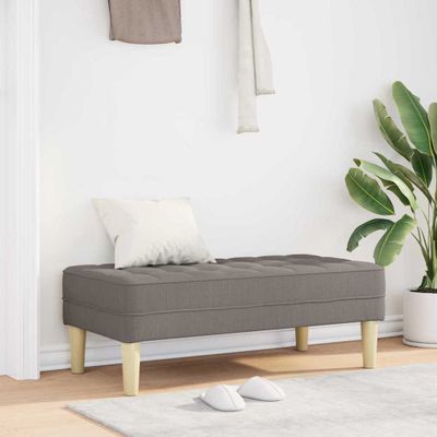 vidaXL lavička s vankúšom Sivohnedá 113 x 57 x 39 cm látka
