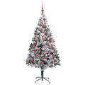vidaXL Umelý vianočný stromček Biela 180 cm PVC a Oceľ a Plast