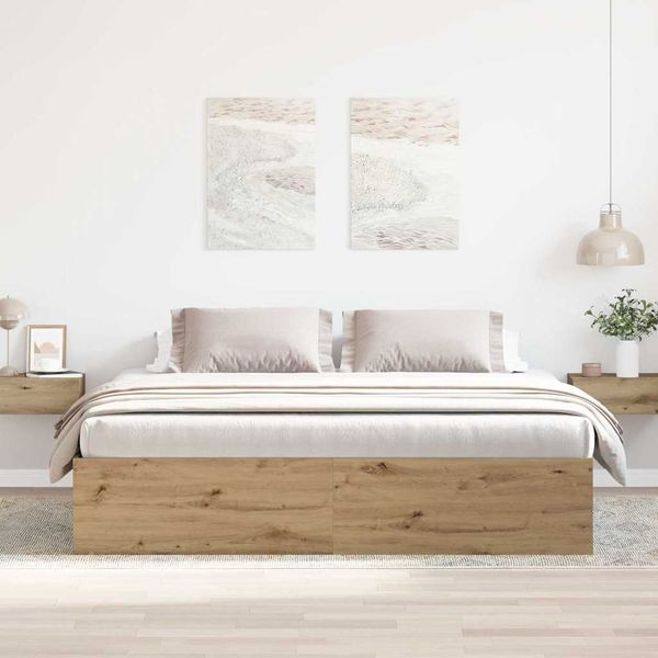vidaXL Posteľný rám bez matraca remeselnícky dub 200x200 cm