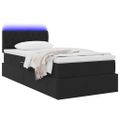 vidaXL LED úložná posteľ s matracom Čierna 90 x 200 cm Zamat