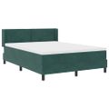 vidaXL Posteľ s pružinovým rámom Tmavozelená 190 x 140 cm Zamat