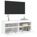 vidaXL TV nástenná skrinka s LED svetlami biela 100x30x40 cm