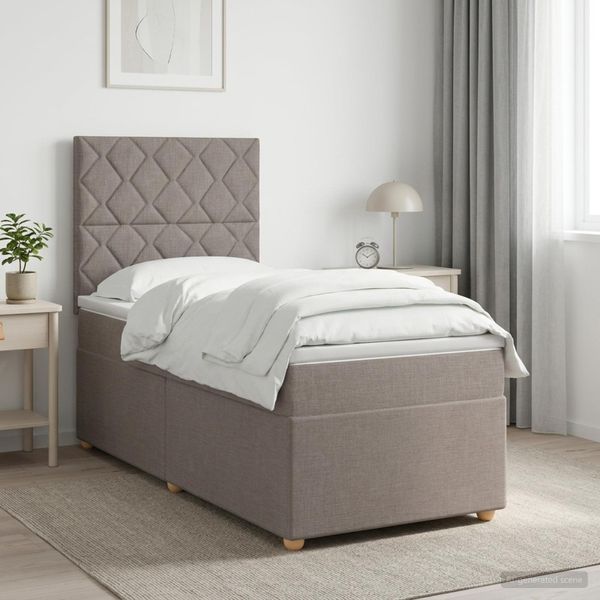 vidaXL Posteľ boxspring s matracom Sivohnedá 80 x 200 cm Látka