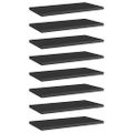 vidaXL Prídavné police 8 ks, lesklé čierne 40x20x1,5 cm, drevotrieska