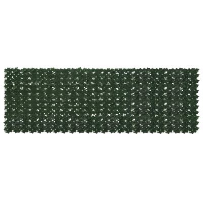 vidaXL Balkónový plôtik s listami Tmavozelená 300 x 100 cm