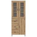 vidaXL Highboard 2 ks Remeselný dub 69,5 x 34 x 180 cm