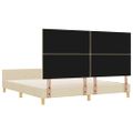 vidaXL Rám postele s čelnou doskou Krémová 180 x 200 cm látka