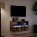 vidaXL TV nástenné skrinky s LED svetlami 2 ks dymový dub 41x31x45 cm
