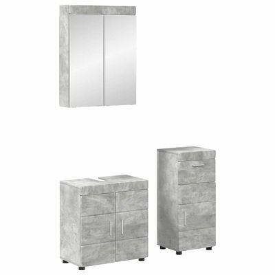 vidaXL Sada kúpeľňového nábytku TULUM 3 pcs Betónová šedá