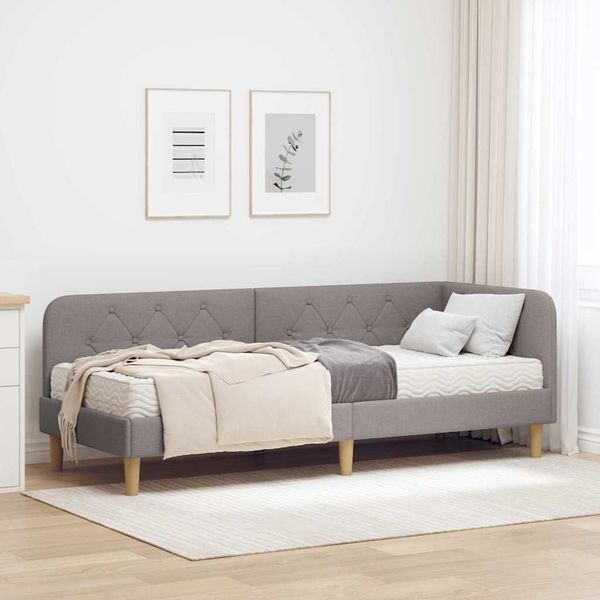 vidaXL Rohový rám postele Sivohnedá 80 x 200 cm látka