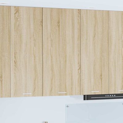 vidaXL Závesná skrinka Sonoma dub a biela 50 x 31 x 100 cm