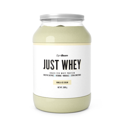 Just Whey Grass-Fed Protein – GymBeam, vanilková zmrzlina, 2000 g