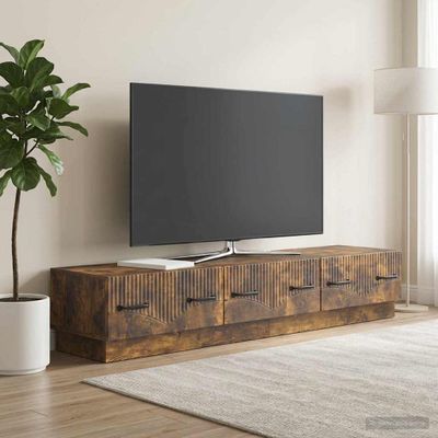 vidaXL TV skrinka Dymový dub 147 x 34,5 x 27 cm Kompozitné drevo