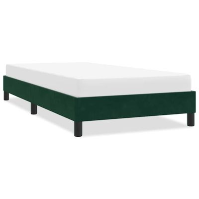vidaXL Rám postele bez matraca Tmavo zelená 100x210 cm Zamat