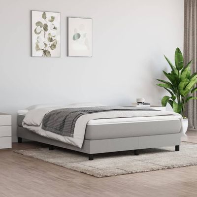 vidaXL Posteľný rám s boxspringom bledosivý 140x200 cm látka