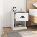 vidaXL Nočné stolíky 2 ks lesklé biele 39x39x47,5 cm spracované drevo
