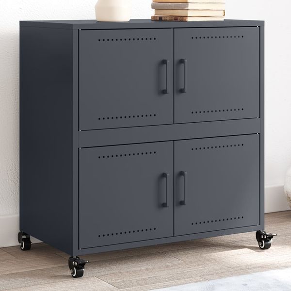 vidaXL Komoda antracitová 68x39x72 cm oceľ