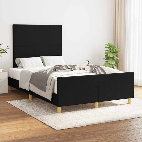 vidaXL Posteľ bez matraca čierna 120x200 cm látka