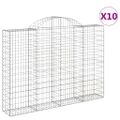 vidaXL Oblúkové gabionové koše 10 ks 200x30x140/160 cm pozink. železo