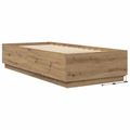 vidaXL Posteľový rám s LED Dub artisan 80 x 200 cm Kompozitné drevo