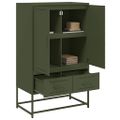 vidaXL Vysoká skrinka olivovozelená 68x39x111,5 cm oceľ