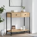 vidaXL Konzolový stolík dub sonoma 75 x 34,5 x 75 cm kompozitné drevo