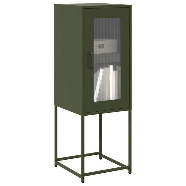 VidaXL Príborník Olive Green 36x39x107 cm Oceľ valcovaná za studena