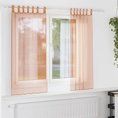 vidaXL Voile Záclony s pútkami 2 ks Terakota 140x140 cm