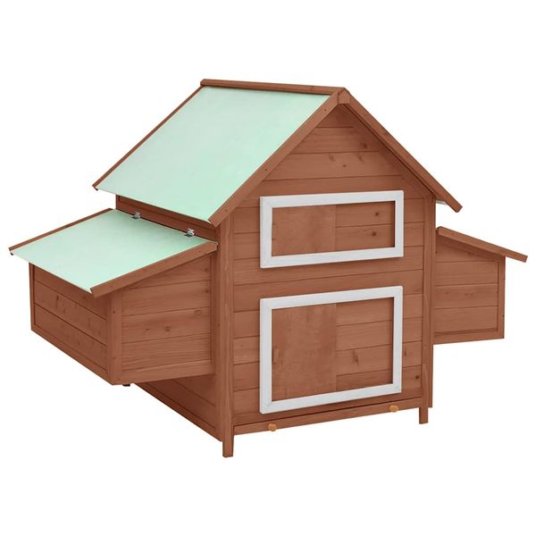 vidaXL Kurín mokka a biely 150x96x110 cm masívne jedľové drevo