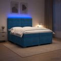 vidaXL Posteľ boxspring s matracom Modrá 200 x 200 cm Zamat
