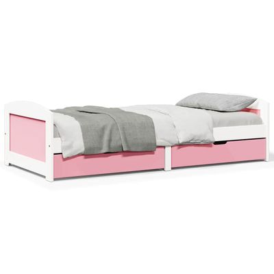 vidaXL denná posteľ s 2 zásuvkami bez matraca bielo-ružová 90x200 cm