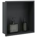 vidaXL Výklenok do sprchy matná čierna 32x32x9 cm nerezová oceľ