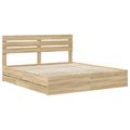 vidaXL Rám postele Sonoma dub 200 x 200 cm Inžinierske drevo