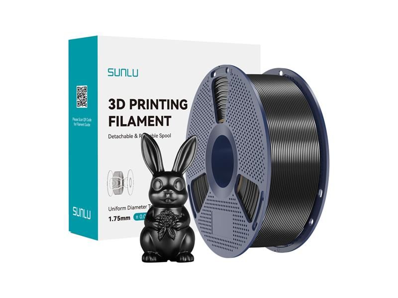 Filament SUNLU PLA+ Silk 1kg čierny 1,75mm