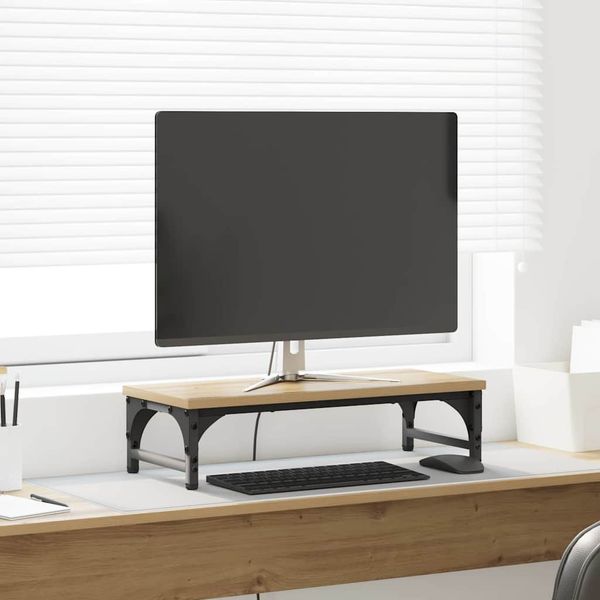 vidaXL Stojan na monitor Remeselný dub 55 x 23 x 14 cm