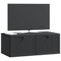 vidaXL Nástenná TV skrinka Čierna 78,5 x 41 x 30 cm Kompozitné drevo