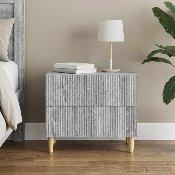 vidaXL Nočný stolík Sivá sonoma 62 x 34,5 x 48 cm Kompozitné drevo