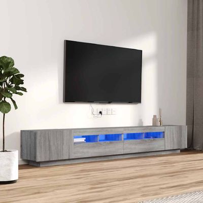 vidaXL 3-dielna súprava TV skriniek s LED sivá sonoma spracované drevo