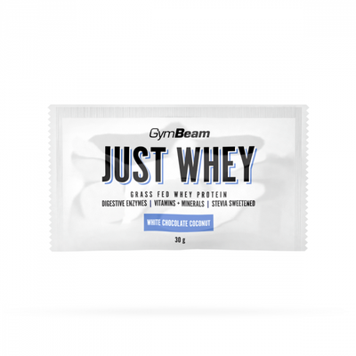 Just Whey Grass-Fed Protein – GymBeam, biela čokoláda kokos, 30 g