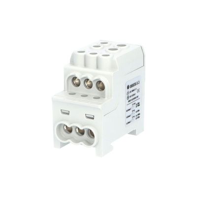 Blok pre rozdelenie fází UVB 200 L G, 1pól., 200A, AL/CU, 1000V, šedý, na DIN