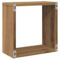 vidaXL Nástenné poličky v tvare kocky 4 ks 30x15x30cm kompozitné drevo