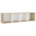 vidaXL TV skrinky 3 ks biele a dub sonoma 142,5x35x36,5 cm drevotrieska