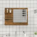 vidaXL Kúpeľňové zrkadlo dymový dub 60x10,5x45 cm spracované drevo