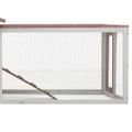 vidaXL Králikáreň, mokka 310x70x87 cm, borovicový a jedľový masív