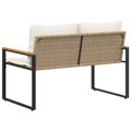 vidaXL lavička Bežová a smotanovo biela 115 x 65 x 72 cm Ratan