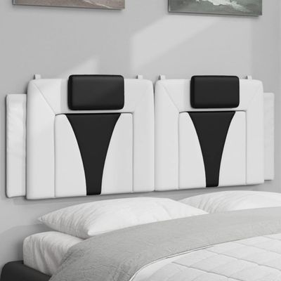 vidaXL Vankúš na čelo postele, Viana, bielo čierny 140 cm, umelá koža