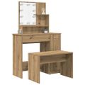 VidaXL súprava toaletného stolíka s LED diódou Old Wood